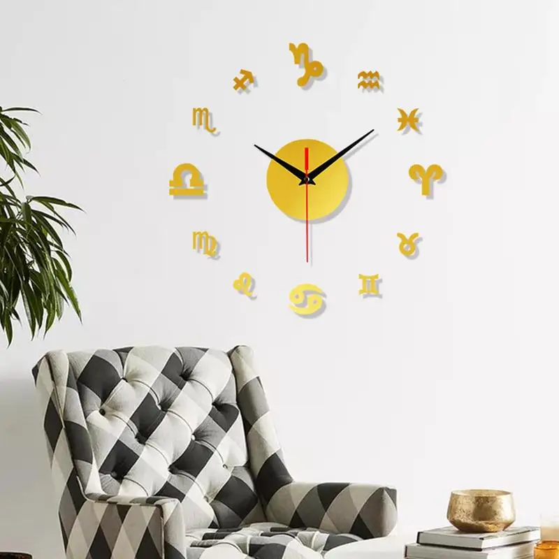 12 Constellations Modern Design Wall Clock 3D Hanging Aries Taurus Wall Watch Fashion Acrylic Clocks
