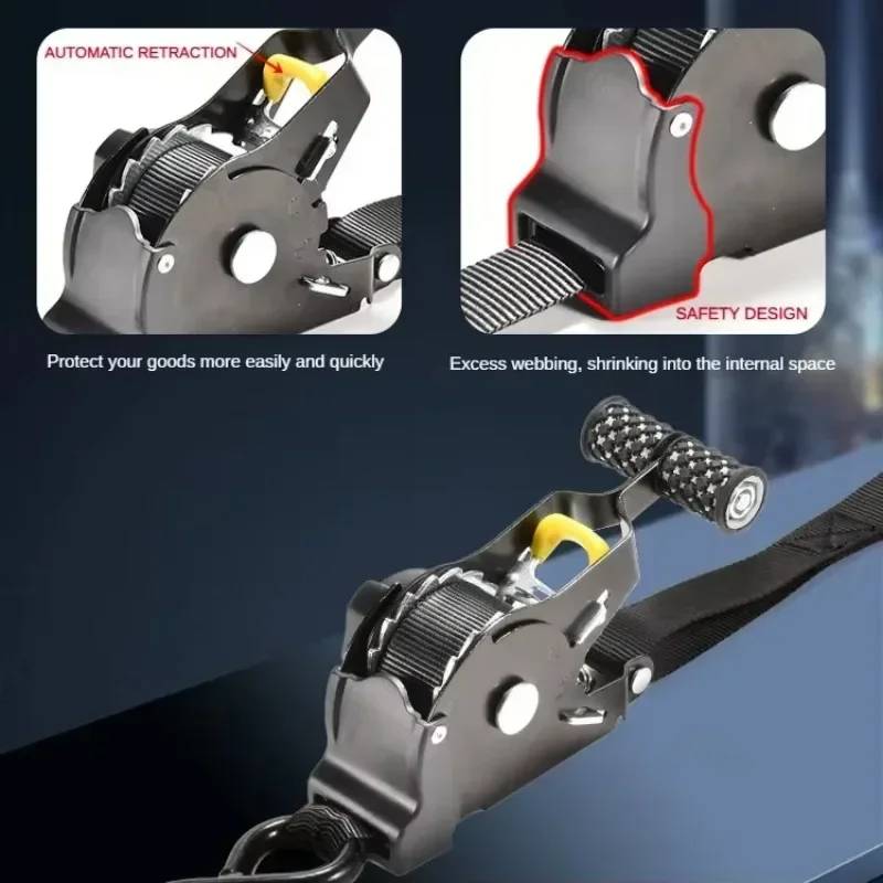 Adjustable Retractable Cargo Strap for Secure Load Management