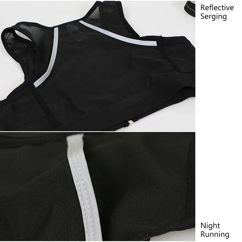 Cycling Running Vest Bag Cross-country Marathon Backpack Outdoor Sports Hiking Reflective Strip Water Bottle Bag Riding