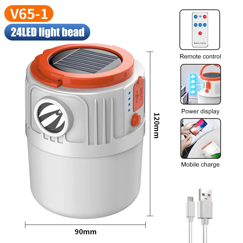 Solar LED Camping Light USB Rechargeable 6 Mode Tent Lamp Outdoor Waterproof Portable Lantern Emergency Bulb Flashlight 1000W camping light,portable lanterns,camping lamp,camping lantern
