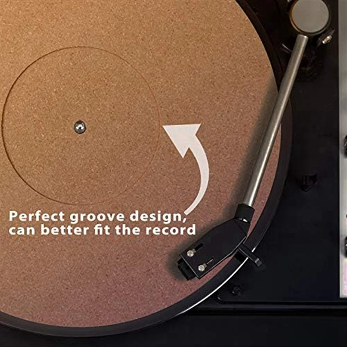 M18K-3 Pieces Cork Turntable Mats with High Fidelity for Vinyl LP Record Players Audiophile Reduce Noise