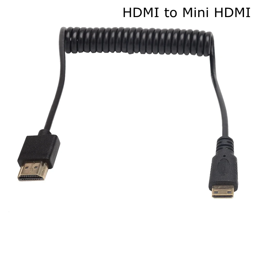 Фото OD 3,2 мм супер-тонкий HDMI2.0 к Мини и микро HDMI-совместимый эластичный пружинный изгиб камеры Гибкий тонкий кабель HD 2K 4K @ 60 Гц №3