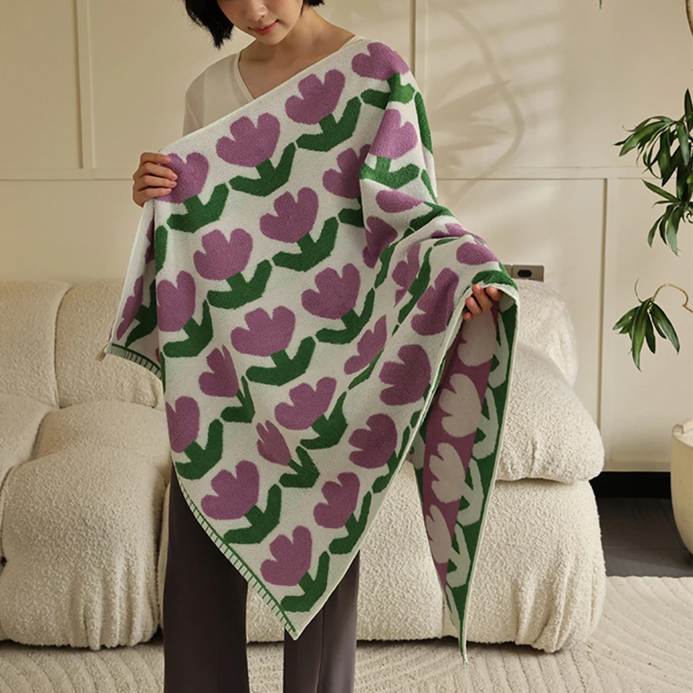 Bath Towel Tulip Cotton Soft Face Towel for Ladies Absorbent Comfortable Cotton Household Beach Towels Girl Gifts