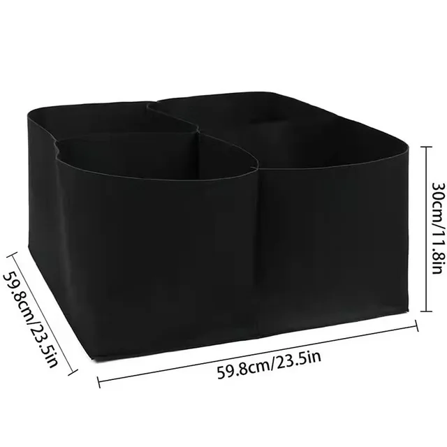 Filc Többrácsos Téglalap Alakú Ültetési Táska Zöldség Osztott Zöld Termesztési Kert Virágpot Gyönyörű - Image 2