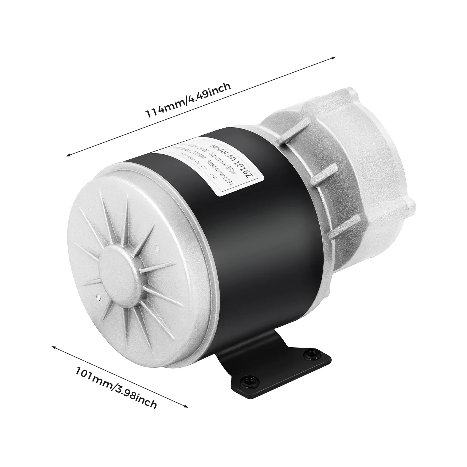 24V 350W Electric Motor Brushed Vehicle Geared Motor 300RPM w/Pure Copper Coils for E-Bikes/Mopeds/Agricultural Equipment