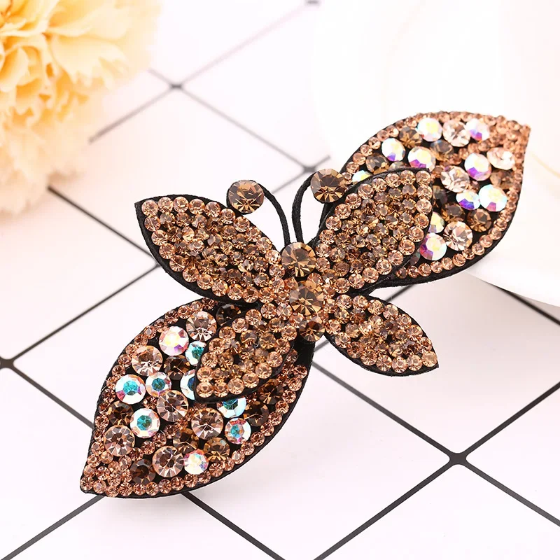 

Korean Sweet Girl Simple Exquisite Rhinestone Butterfly Hair Clips for Women Fashion Full Diamond Headdress Hair Accessories