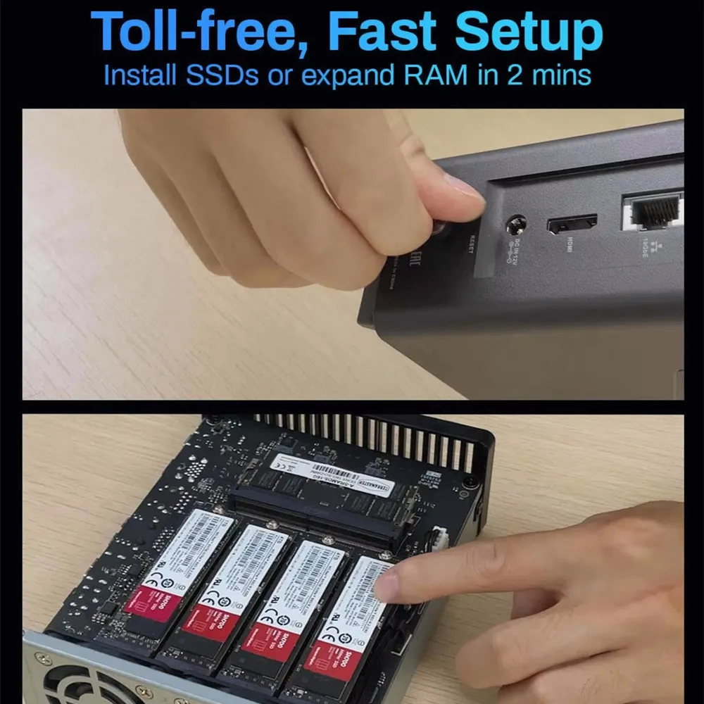 TERRAMASTER F8 SSD 플러스 NAS 8Bay, 모든 SSD 코어 i3 8 코어 8 스레드 CPU, 팜 사이즈 네트워크 연결 스토리지, 16GB RAM