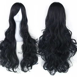 Vibrant Curly Long Synthetic Wig in Green with Pink and Black Accents - Perfect - 32inches (1B)