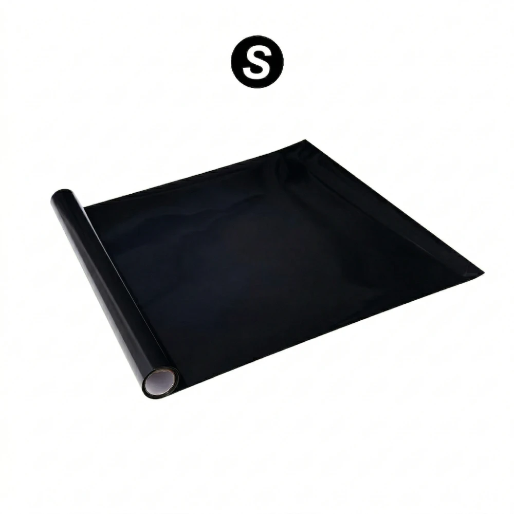 Sleek Black Static Cling Aquarium Background - Removable Waterproof PVC Decor Film