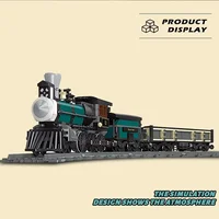 TH 10 Steam Train Model Building Blocks Bricks Technical Railroad Desktop Decoration Assembly 59001 High-Tech Kids Toys For Gift 2