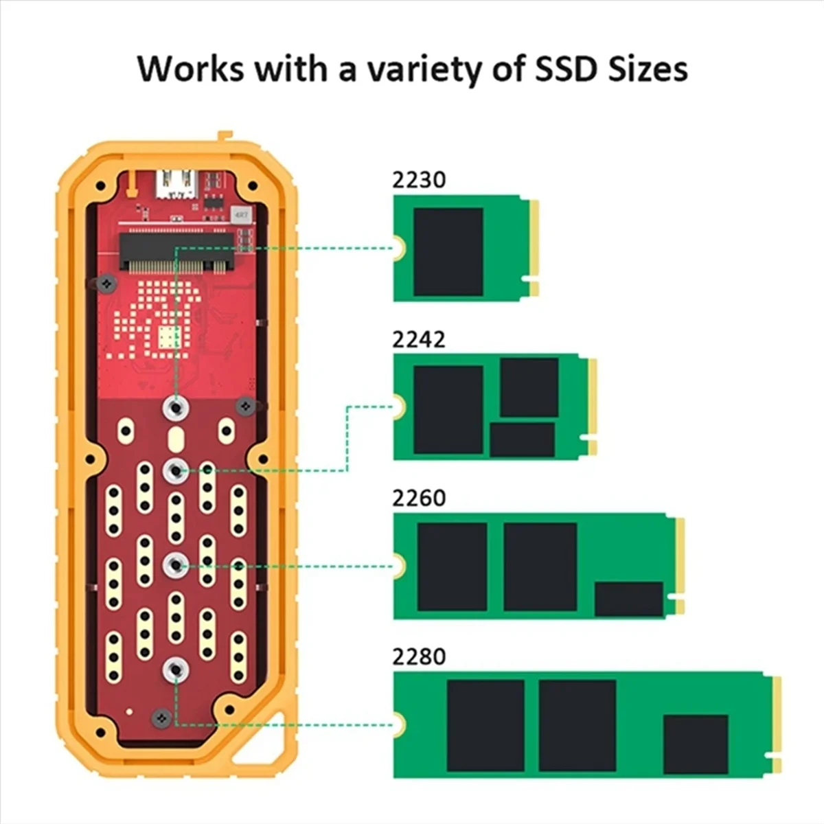 Hot sale 10Gbps NVMe NGFF SSD M.2 SSD Enclosure TYPE-C M2 Case IP65 Waterproof Shockproof Enclosure Case for Laptop