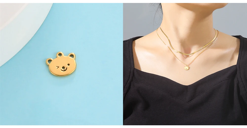 10 teile/los Großhandel Edelstahl DIY Halskette Ohrringe Charms Für Schmuck Machen Tier Baum Krone Winzige Anhänger Zubehör – Detail 12