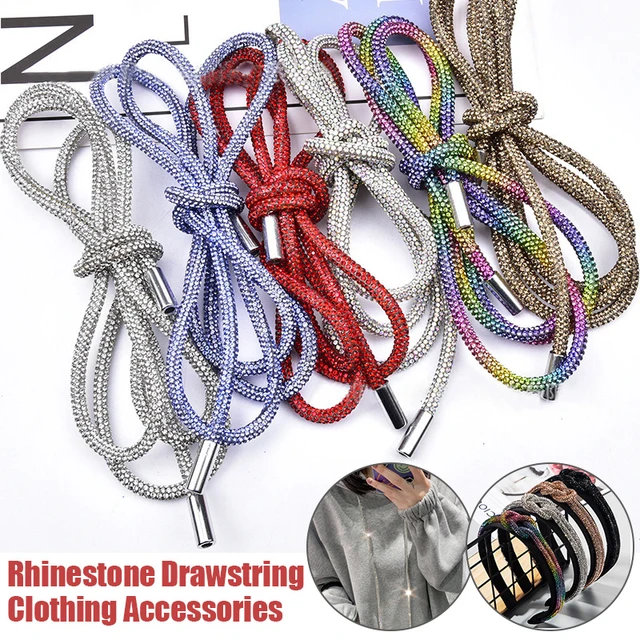 Rhinestone Drawstring Cord Trim  Rhinestone Garment Decoration - 138cm  Mesh - Aliexpress