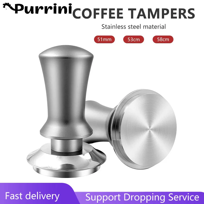 

51/53/58mm Stainless Steel Espresso Coffee Tamper Powder Hammer Pressing 30lb Spring Loaded Coffeeware Accessories