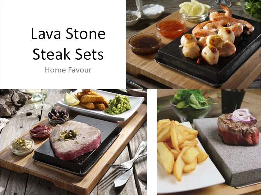  Juego de platos de piedra de filete de lava, juego de carne de  cocina para parrilla de piedra caliente, Steakstone de plancha de lava :  Todo lo demás