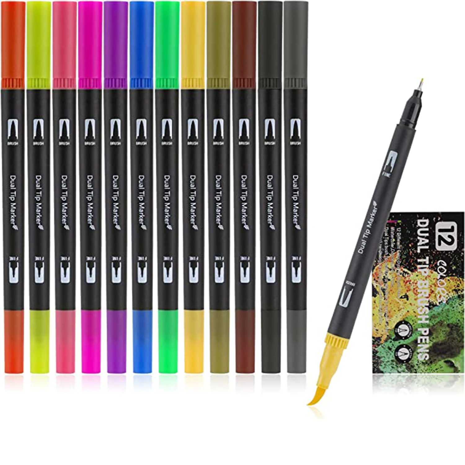 Dual Brush Marker Pens, 72/120/144/168 Colors Art Markers Set with Fine Tip  and Brush Tip for Kids Adult Coloring Book Kits - AliExpress