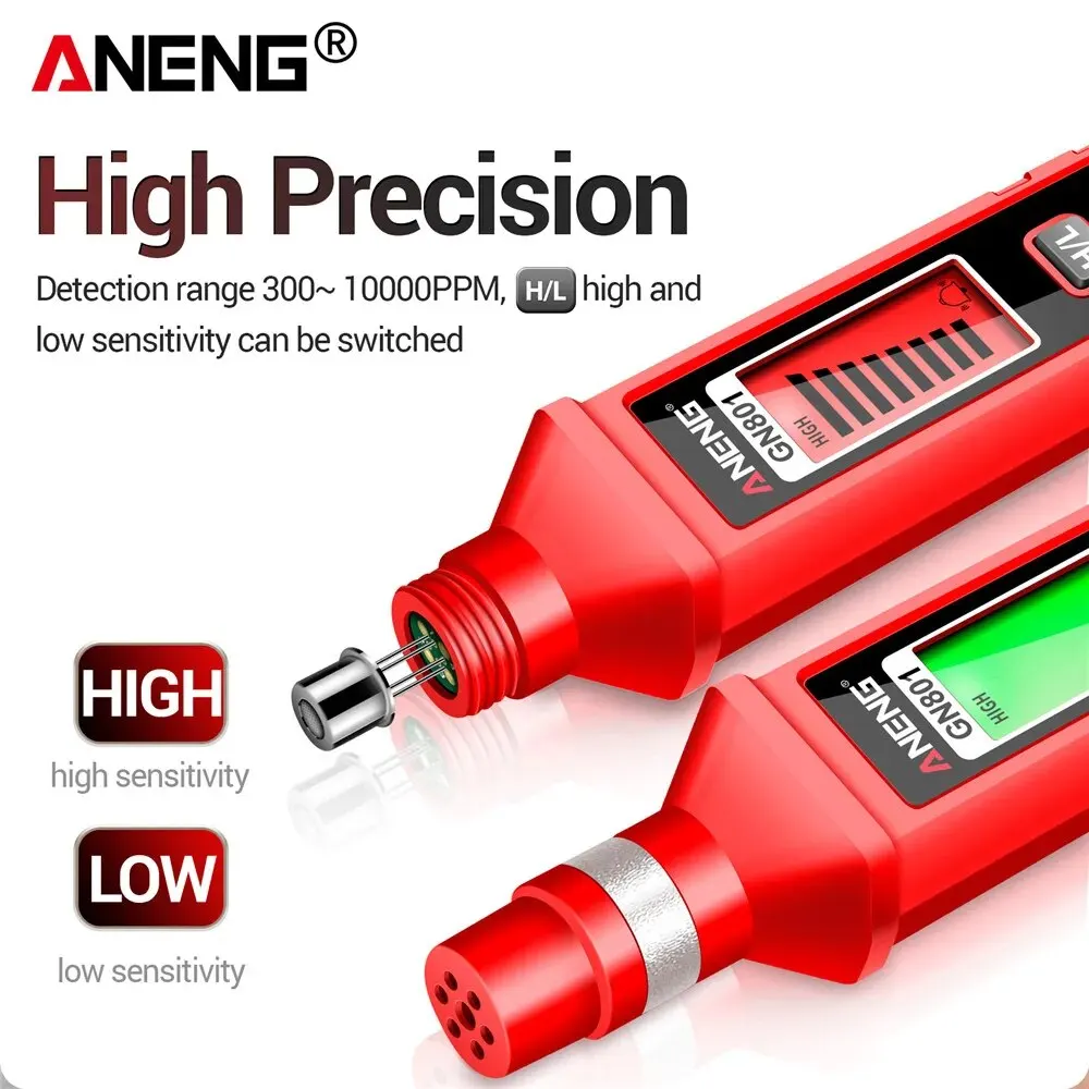 ANENG GN801 가스 감지 반도체 감지기 30010000PPM 가스 누출 분석기 가연성 측정기 환경 테스트 센서 도구