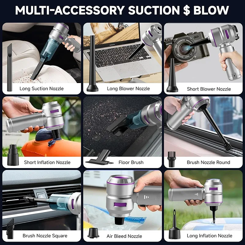 2026 New Car Vacuum Cleaner Strong Suction Cordless Wireless Cleaner Portable HandHeld Vacuum Cleaner Cleaning Machine 6