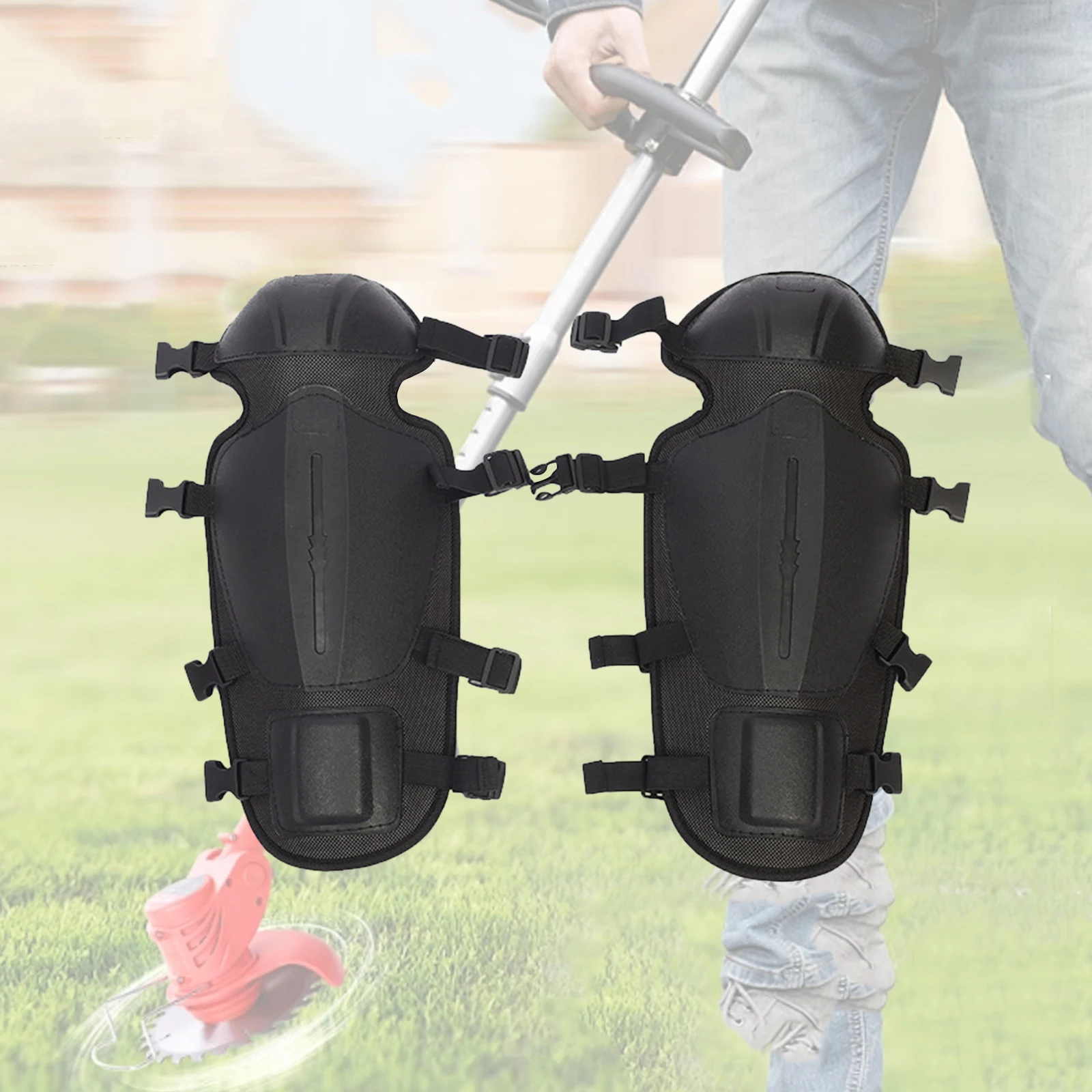 Gardening Knee Pads Trimmer Gaiters Thickened Mowing Shin Guards Leg Protectors for Floor Cleaning Weeds Eating Trimming 2 Pcs knee pad shin protector protective gear set