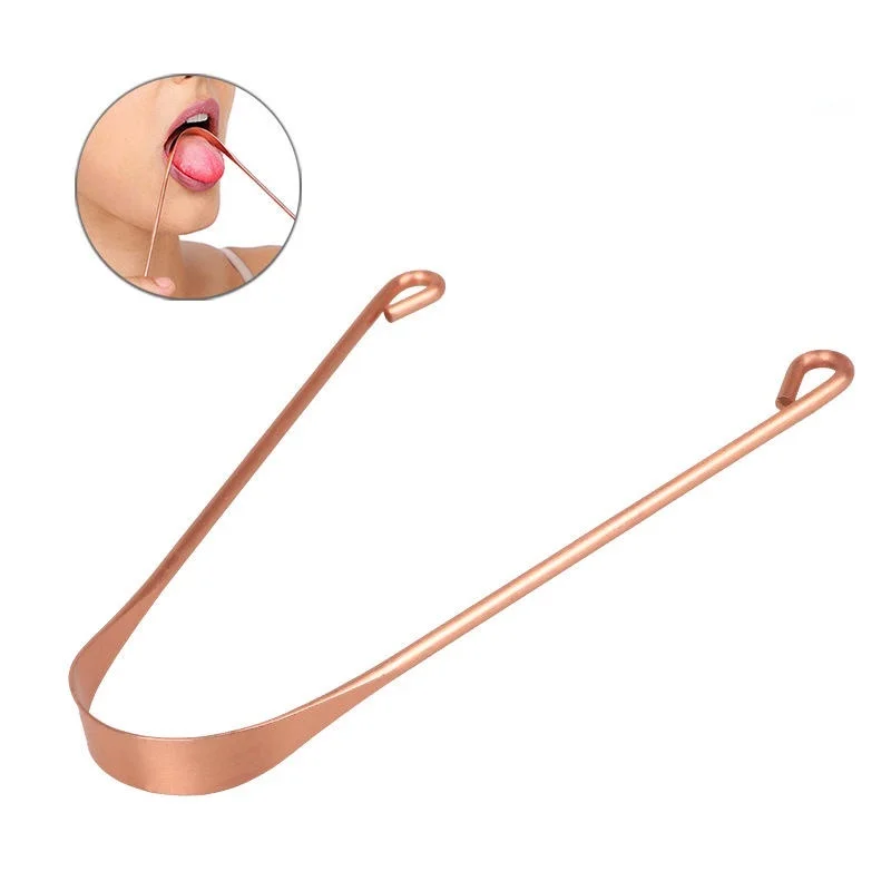 Pure Copper Tongue Scraper for Adults and Kids Tongue Cleaner with Firm