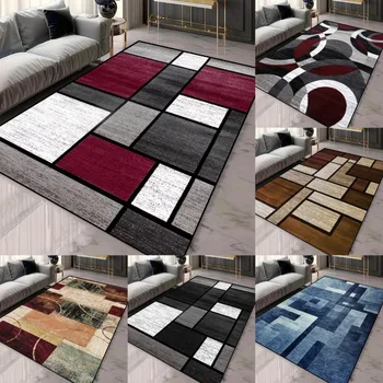 Geometric Pattern Area Rugs for Living Room Large Machine Washable Carpets with Non-slip Backing European Inspired Tatami Mats 1