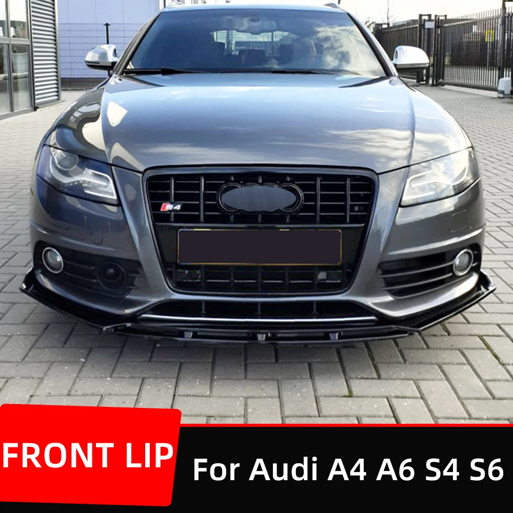 

Car Front Bumper Lip Chin Spoiler Splitter Diffuser Bodykit Universal For Audi A4 S4 A6 S6 Wagon Awant B6 B7 B8 Accessories
