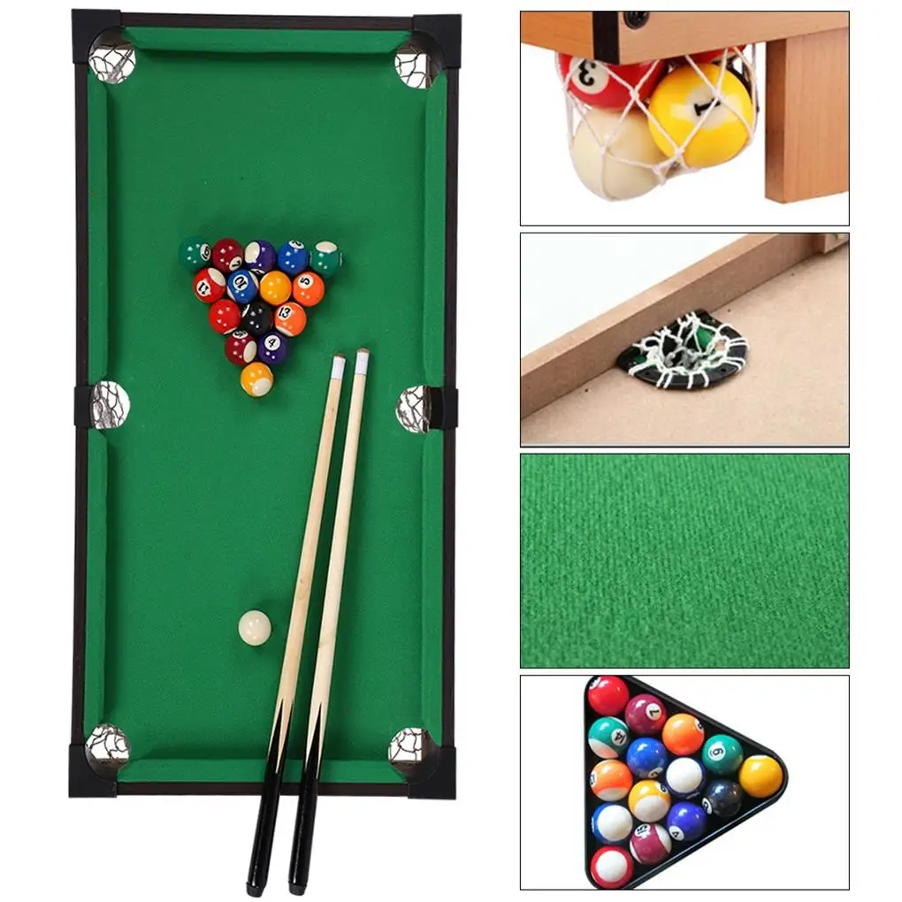Office Adults Pool Table Set Billiard Rod Balls Desk Assorted Kit 3