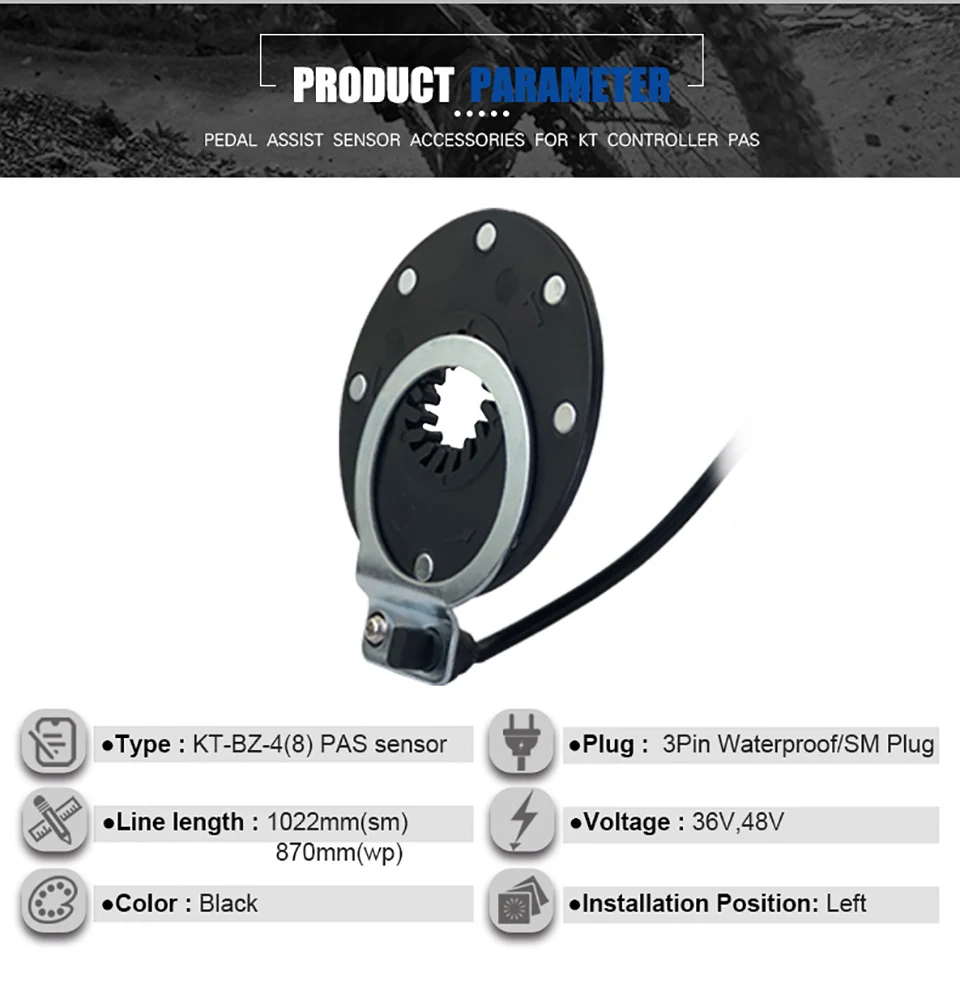 Sensor De Pedaleo Para Bicicleta Eléctrica - KT-D12L, 12-48V