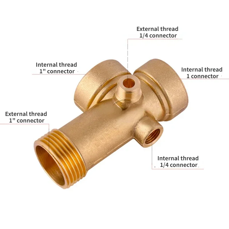 1pcs Brass Five 5 Way Connector for Water Pump pressure tank connection fittings Pipe Fitting Male/Female Thread Tee Type Copper