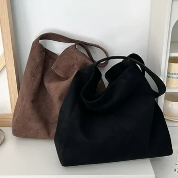 Borsa a tracolla da donna Borsa sotto le ascelle di grande capacità in tessuto tweed alla moda Borsa casual per uso quotidiano in ufficio Borsa in tinta unita