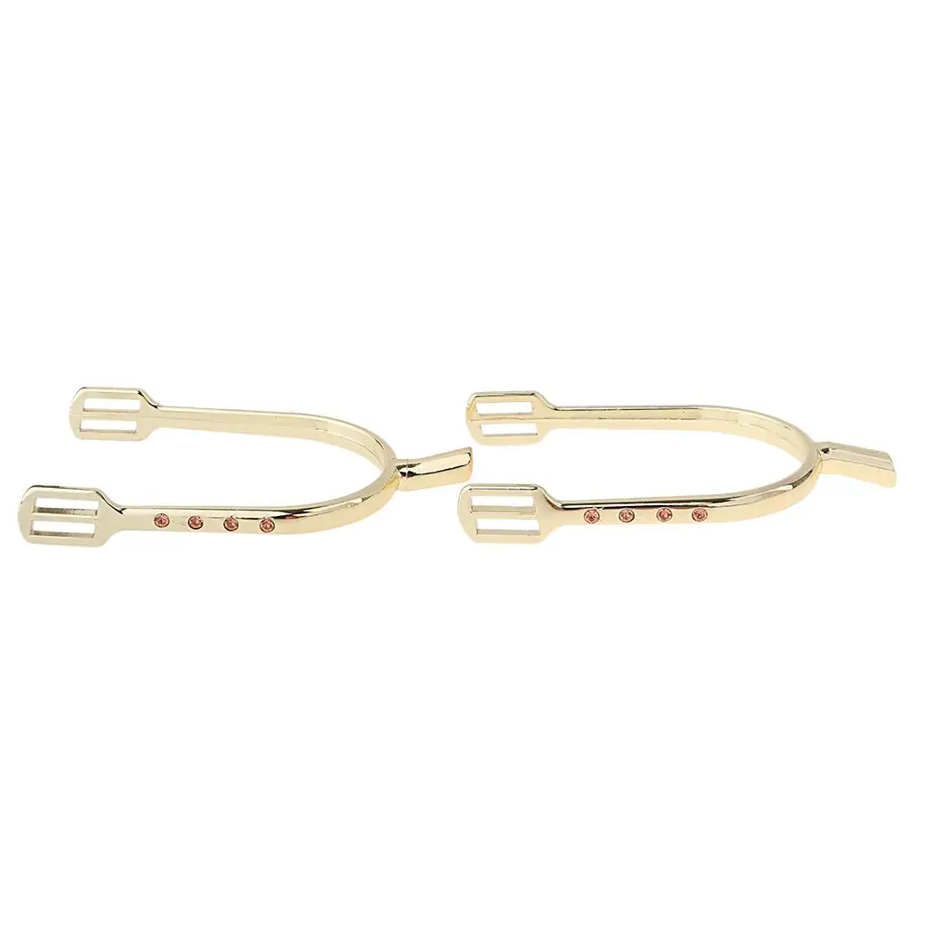 1 Pair Zinc Alloy Equestrian Spurs English Spurs Horse Riding Spurs 12*8*2cm - Gold & Silver 2