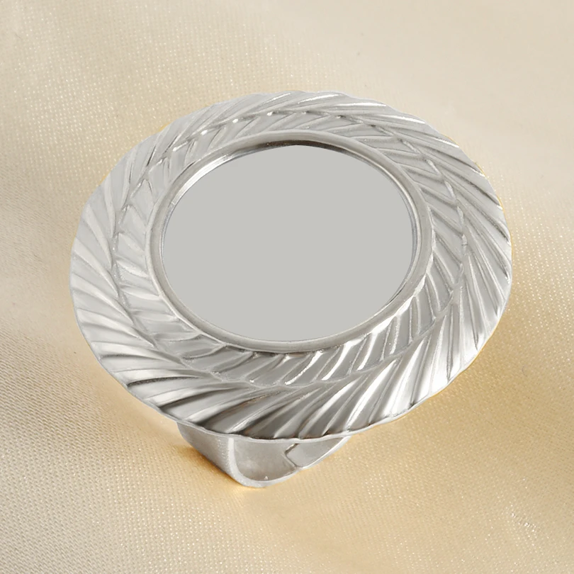 1/5 stücke Vintage Lotus Blume Oval Runde Cabochon Blank Tablett Ring Edelstahl Ringe Für Frauen Männer Handgemachte Energie schmuck Geschenk – Detail 7