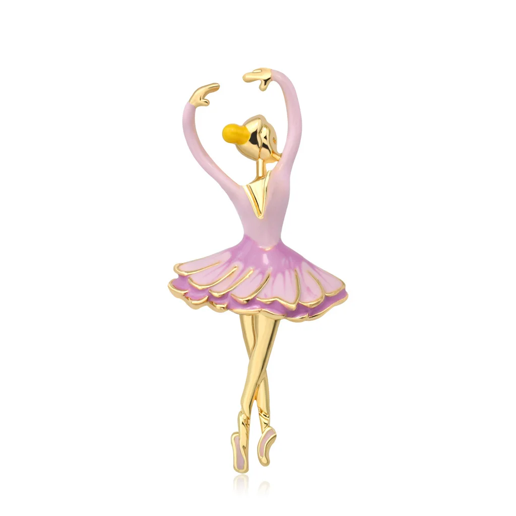 

Enamel Dancing Ballet Girl Brooches Pin for Women Wedding Party Ballerina Dancer Skirt Daily Jewelry Clothing Suit Accesories