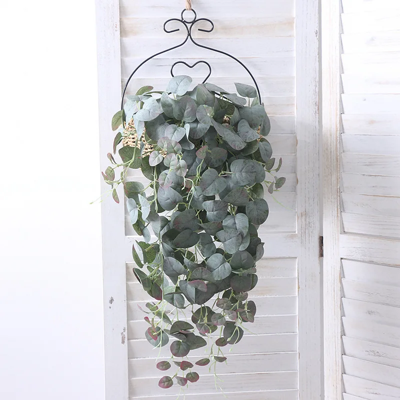 

Simulated Eucalyptus Wall Hanging Vine Vine Field Indoor Artificial Flower Wall Decoration Money Leaf Wall Hanging Green Plants