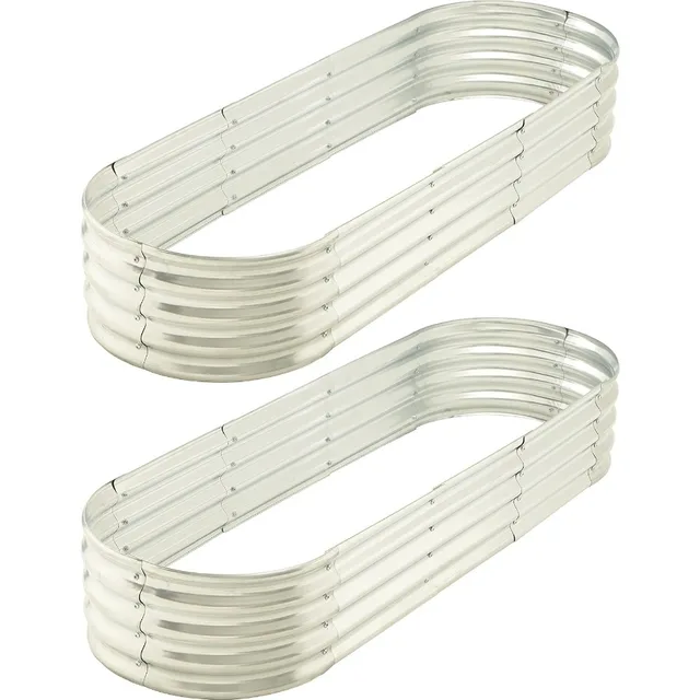 6 ft x 2 ft Raised Garden Bed Metal Elevated Planter for Vegetable Flower Herb 2pk
