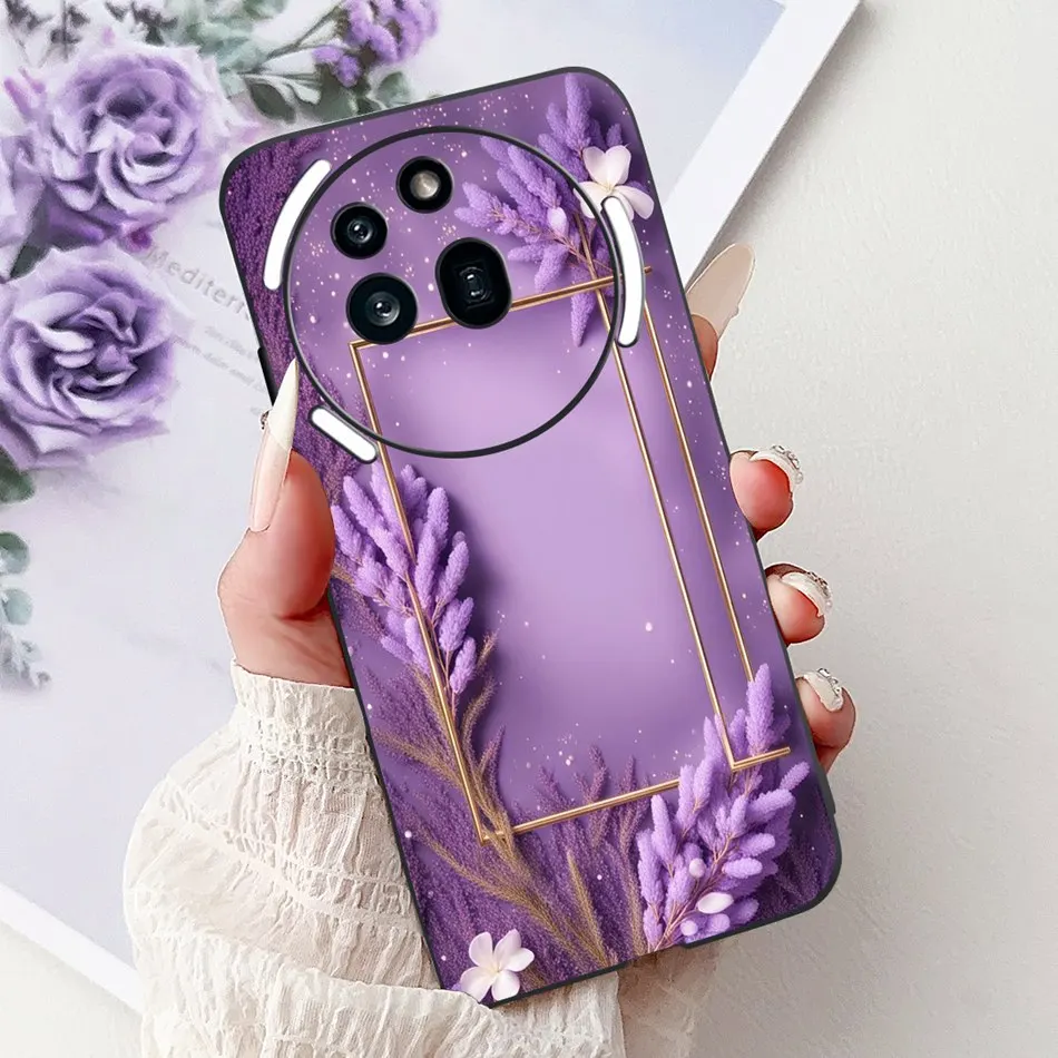 Elegant Butterfly Cat Printed Black Silicone Soft Phone Case