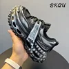 BKQU Daddy shoes men's shoes 2025 spring new thick sole increase to make old lovers cool retro fashion breathable sports shoes 3