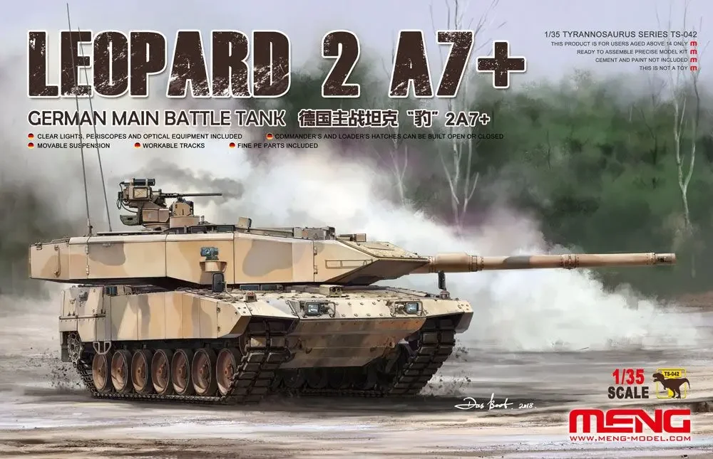 Meng-ドイツのモダンなアセンブリキットモデル,leopard2a7メイン