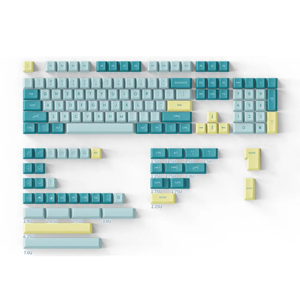

DAGK 143 Keys Weather PBT Keycap Set Cherry Profile Sublimation Custom Keycaps for Gaming Mechanical Keyboard Morandi Color