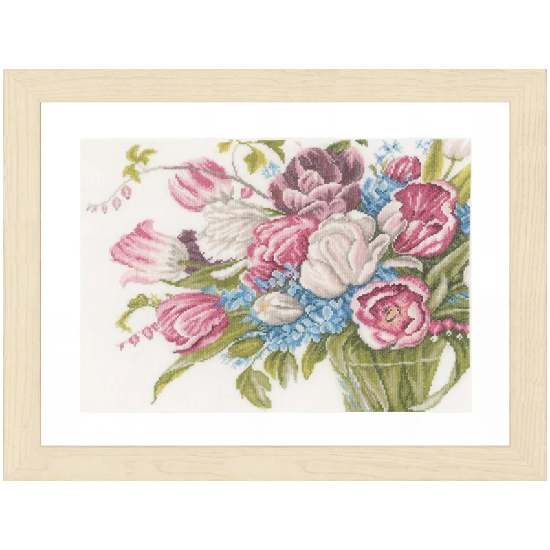 Quality Beautiful Counted Cross Stitch Kits Embroidered Home Decoration Pretty Bouquet of Flowers Lanarte PN-0158327