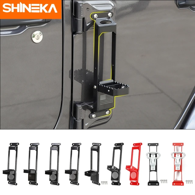 SHINEKA Auto Tür Schritte Klettern für Jeep Gladiator JT 2018 + Auto Tür  Scharnier Fuß Rest Pedal Peg für Jeep wrangler JK JL 2007-2023 - AliExpress