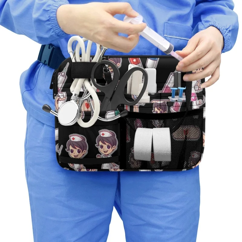 

Twoheartsgirl Nurse Storage Waist Bag Practical Nursing Belt Organizer Pouch for Scissors Care Tool Portable Storage Fanny Pack