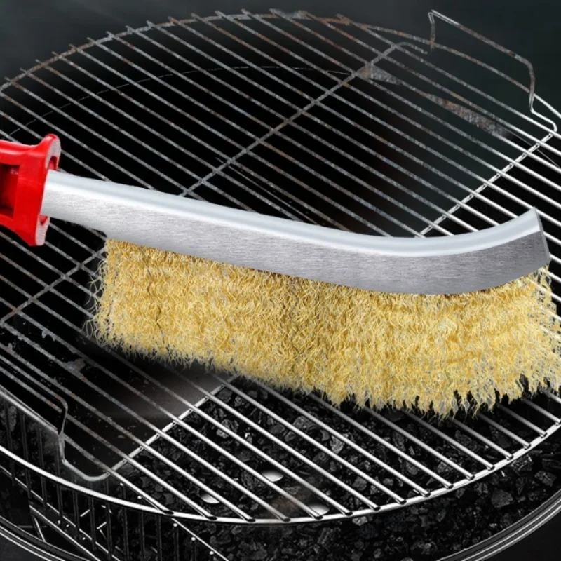 9" copper platingOutdoor Stainless Steel BBQ Brush With Wire Bristles, Suitable For Cleaning BBQ Grill /Picnic,Camping