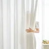 2025 New 1PC French Sheer Layered White Curtains Translucent Modern Minimalist Window Curtain Curtains for Living Room 2