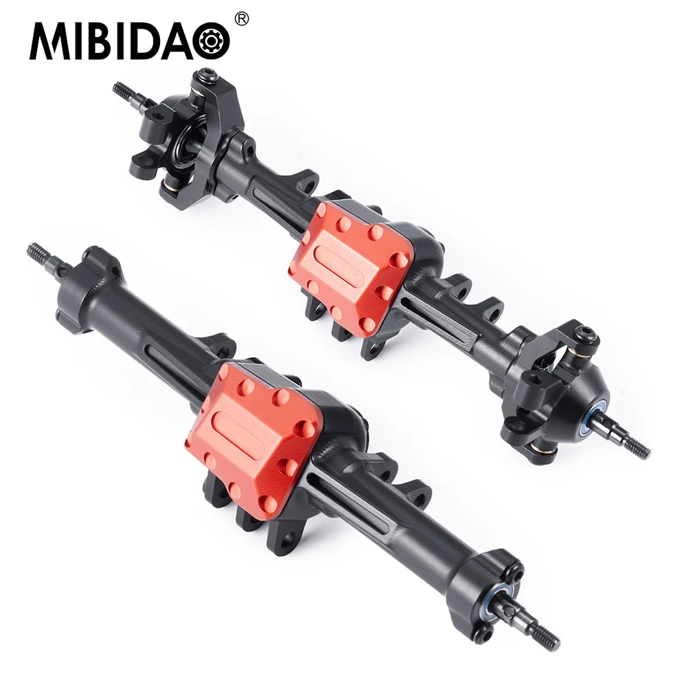

MIBIDAO CNC Aluminum Alloy Extended / Stock Length Front Rear Complete Axle for TRX-4M 1/18 RC Crawler Car Upgrade Parts