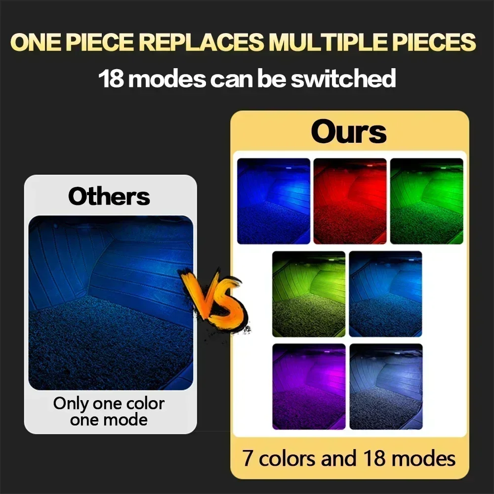 รูปสินค้า โคมไฟ LED ปรับสีได้ RGB ตกแต่งภายในรถ