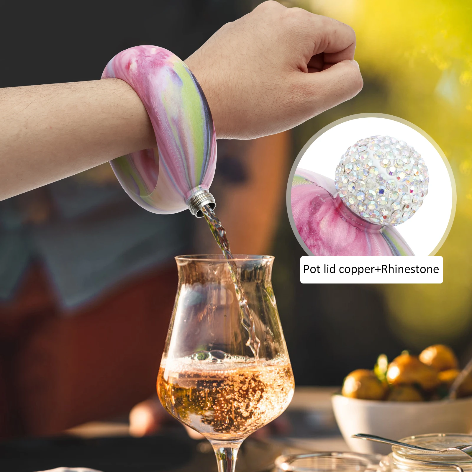 Stainless Steel Bracelet Hip Flask - 3.5 Oz Capacity, Hidden Drink Flask, Gift For Parties & Travel - View #13