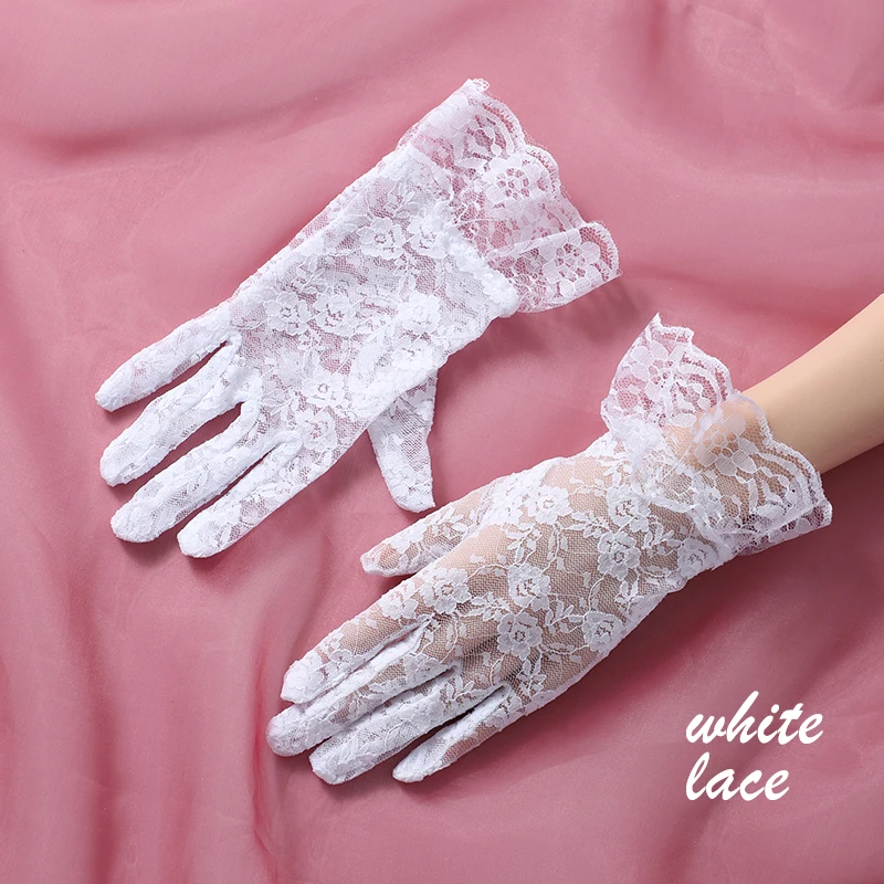 Wedding Bride Gloves Vintage Style Elegant Ladies' Printed Wrist Length Wedding Lace Gloves lace gloves wedding dress gloves wedding sleeves
