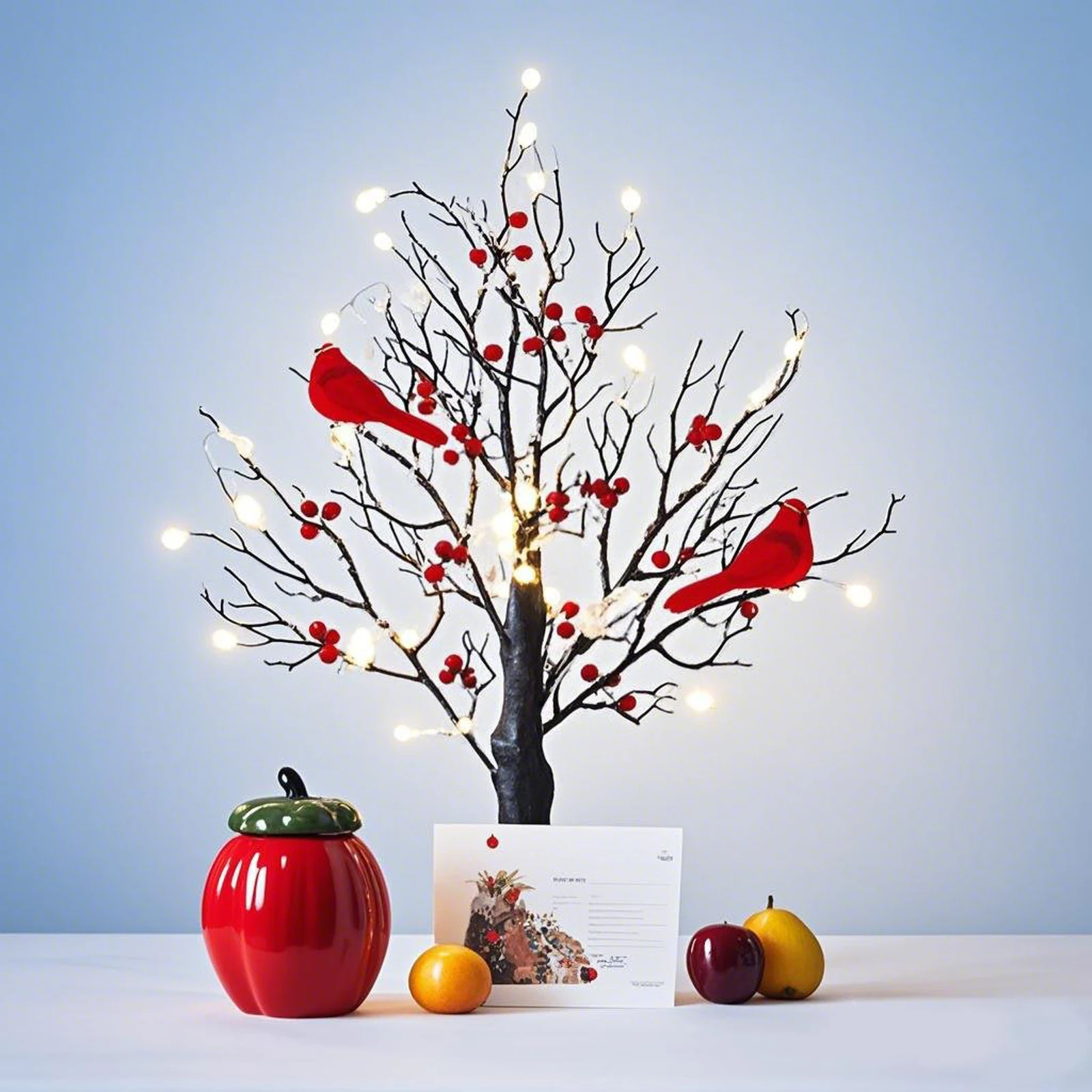 Red Bird Tree Light LED Cardinal Little Red Bird Table Decoration for Tabletop Centerpiece Xmas Indoor Home Décor: 3 - 5 Days Free Delivery Only UK