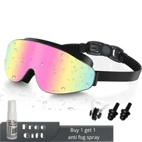 Kids Polarized Swim Goggles for Age 4-16, with antifog Spray,Nose Clip Earplug, Swimming  Wide View Anti-Fog No Leaking Glasses 1